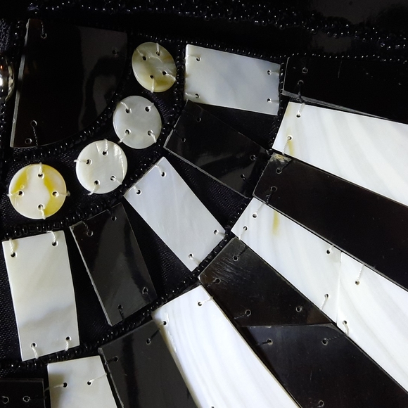 Handmade Silk Mother of Pearl Crossbody Purse Wedding Formal Party Prom Dance - Picture 3 of 8